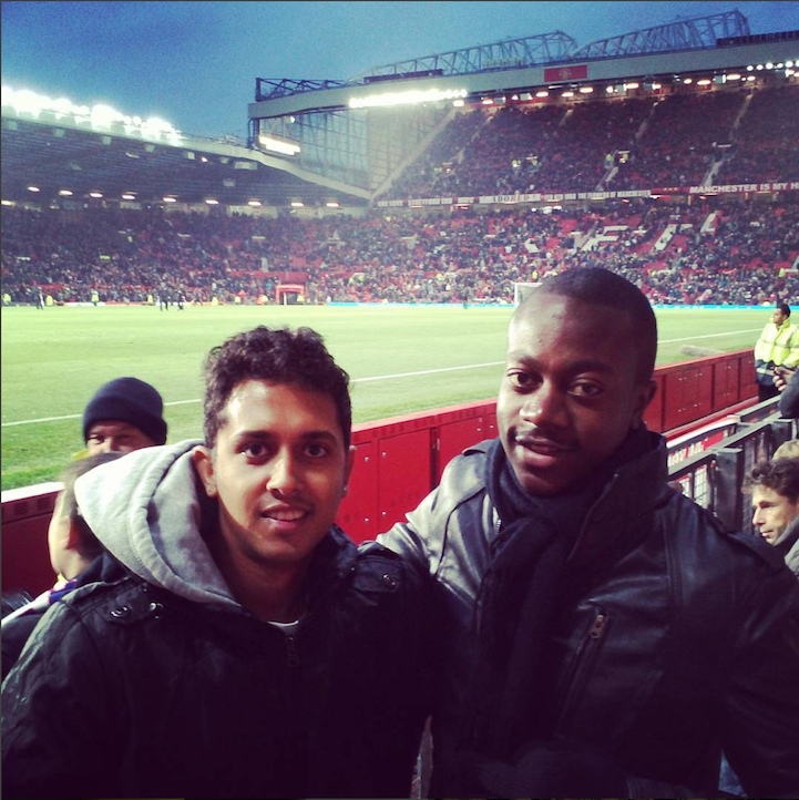 2012: At Old Trafford in Manchester, United Kingdom with one of my closest friends Jateen.